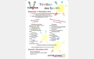 TELETHON DES SPORTIFS au gymnase des Faisans du Parc le dimanche 01/12/2013 à partir de 14h