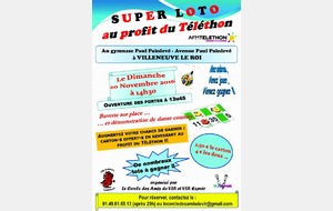 SUPER LOTO DU TELETHON le 20 Novembre 2016