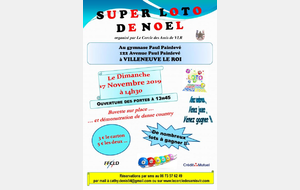 SUPER LOTO DE NOEL le 17 Novembre 2019