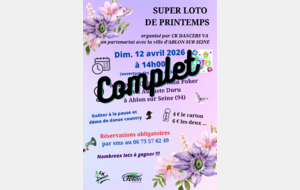 SUPER LOTO DE PRINTEMPS DU 12 AVRIL 2026 - COMPLET