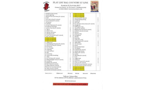 PLAYLIST DU BAL DU 21 JANVIER 2017