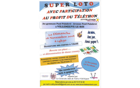 SUPER LOTO DU TELETHON le 18 Novembre 2018