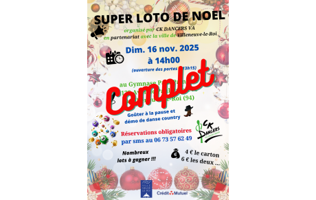 SUPER LOTO DE NOEL LE 16 NOVEMBRE 2025 - COMPLET